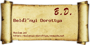 Belányi Dorottya névjegykártya